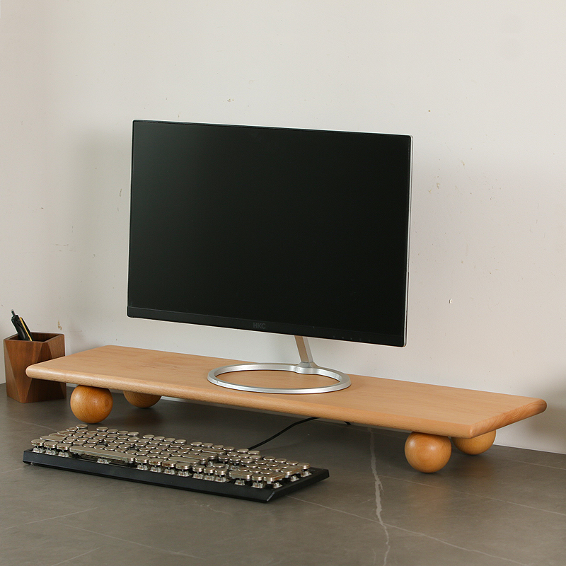 Desk Setup Living Room - Support de bureau en bois naturel,