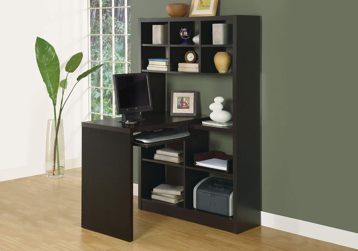 Desk Setup Corner - Bureau d'angle avec étagères de rangement