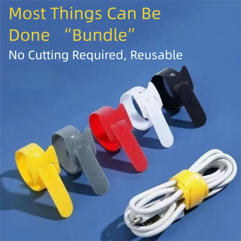 Cable Velcro Strap - Organisateur de câbles réutilisable sans coupure,