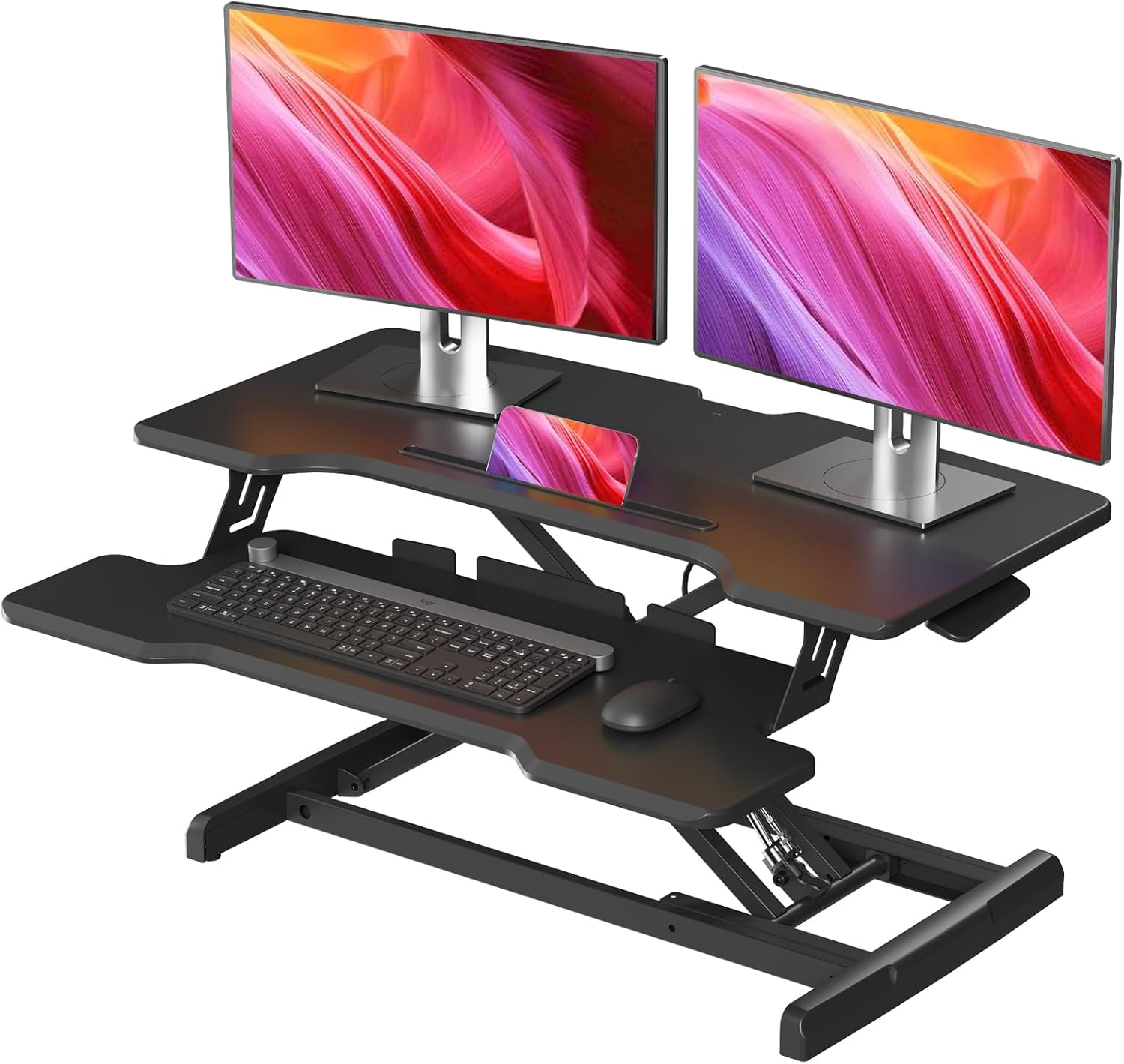 Dual Monitor Desk Setup - Convertisseur de bureau debout, support de