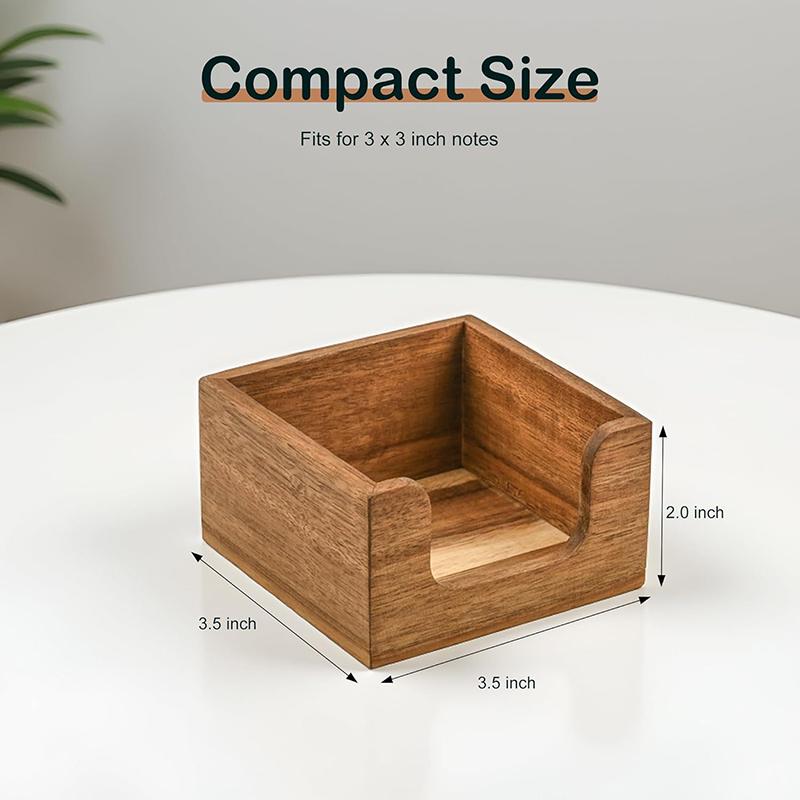 Sticky Memo Holder - Organisateur de bureau en bois minimaliste,
