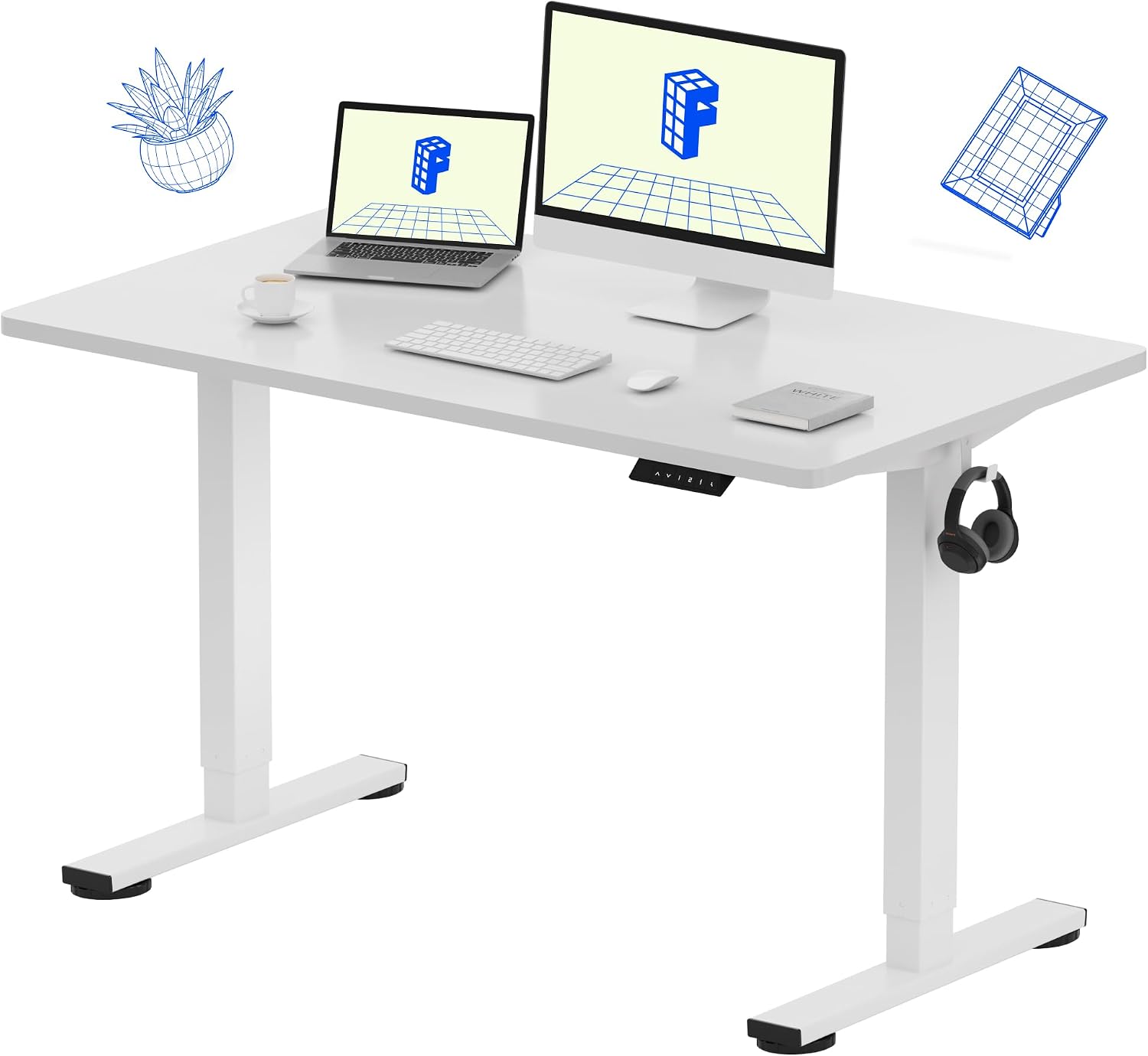 Dual Monitor Desk Setup - Bureau debout 48 pouces 24 pouces