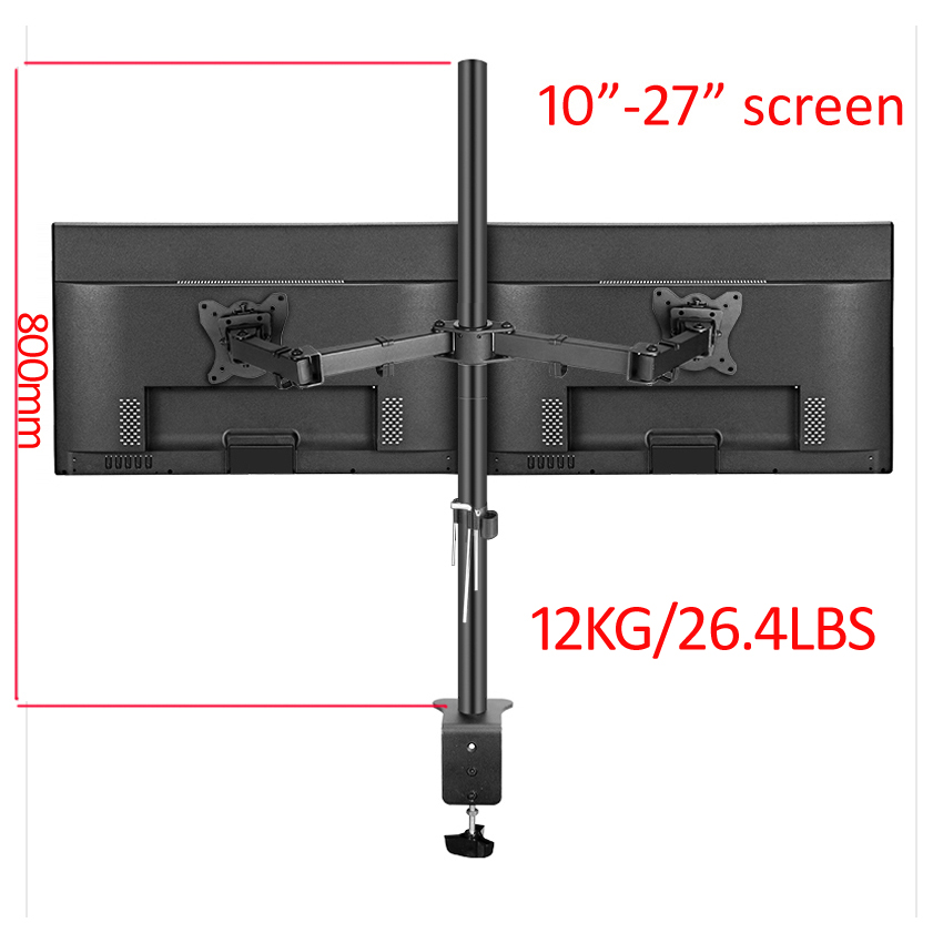 Dual Monitor Desk Setup - Support de bureau double moniteur rotatif