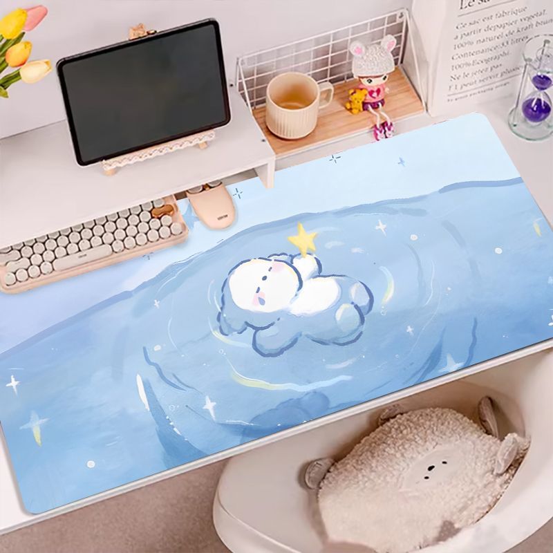 Desk Setup Blue - Tapis de bureau en cuir protecteur
