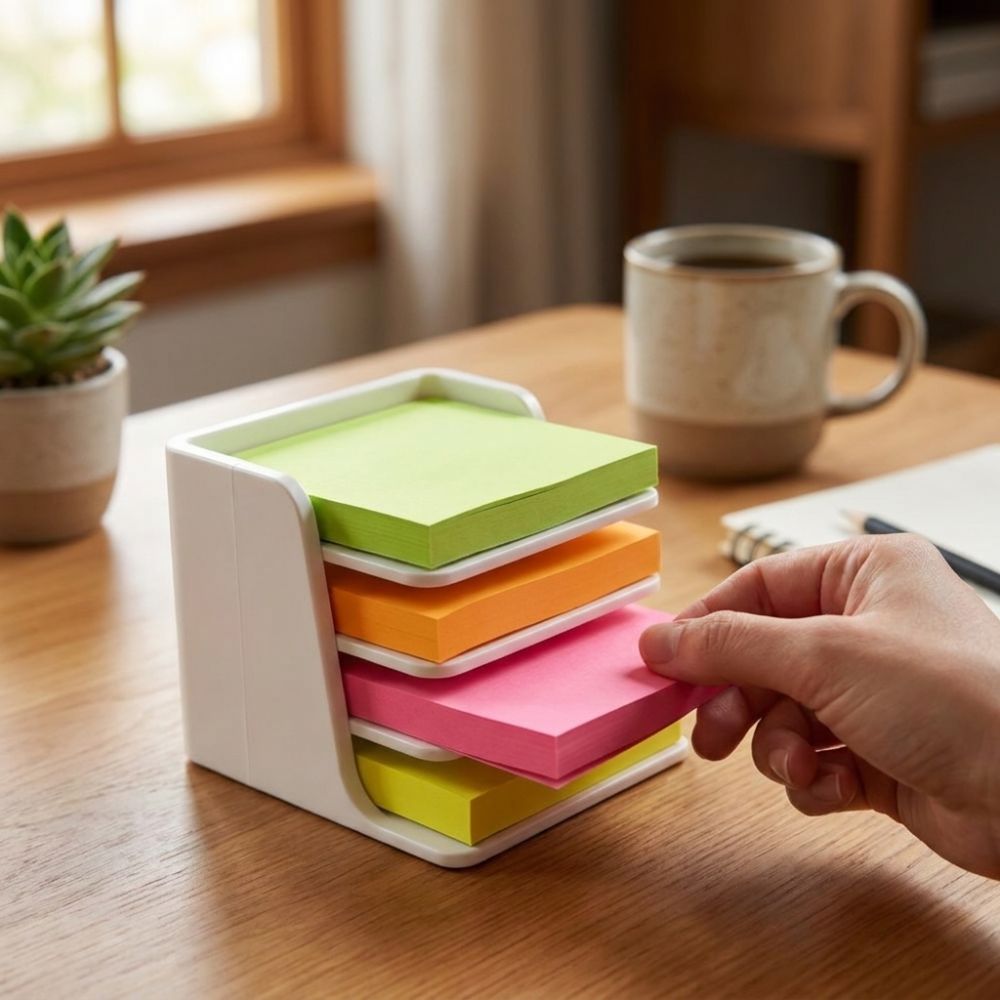 Sticky Memo Holder - Support de notes adhésives empilable multifonctionnel,