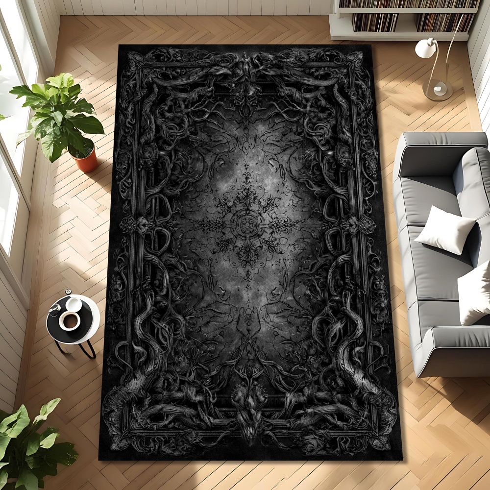 Tapis graphique à motif gothiq - Desk Setup Living Room avis et prix