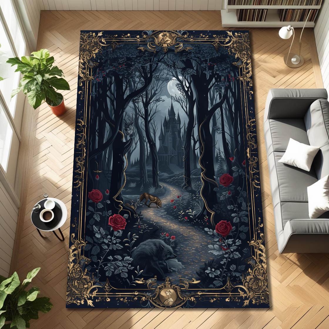 Tapis graphique à motif gothiq - Desk Setup Living Room avis et prix