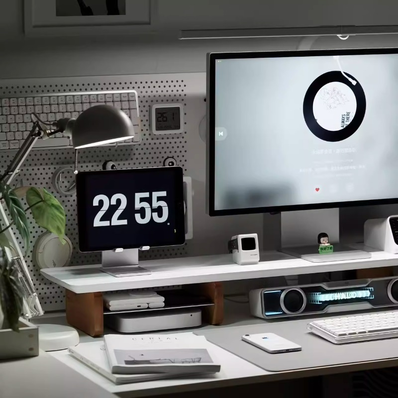 Support de moniteur moderne, é - Desk Setup Laptop And Monitor avis et prix