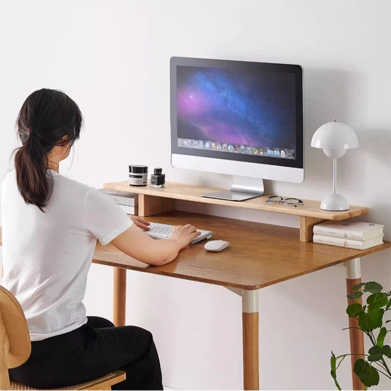 Support de moniteur en bois po - Desk Setup Laptop And Monitor avis et prix