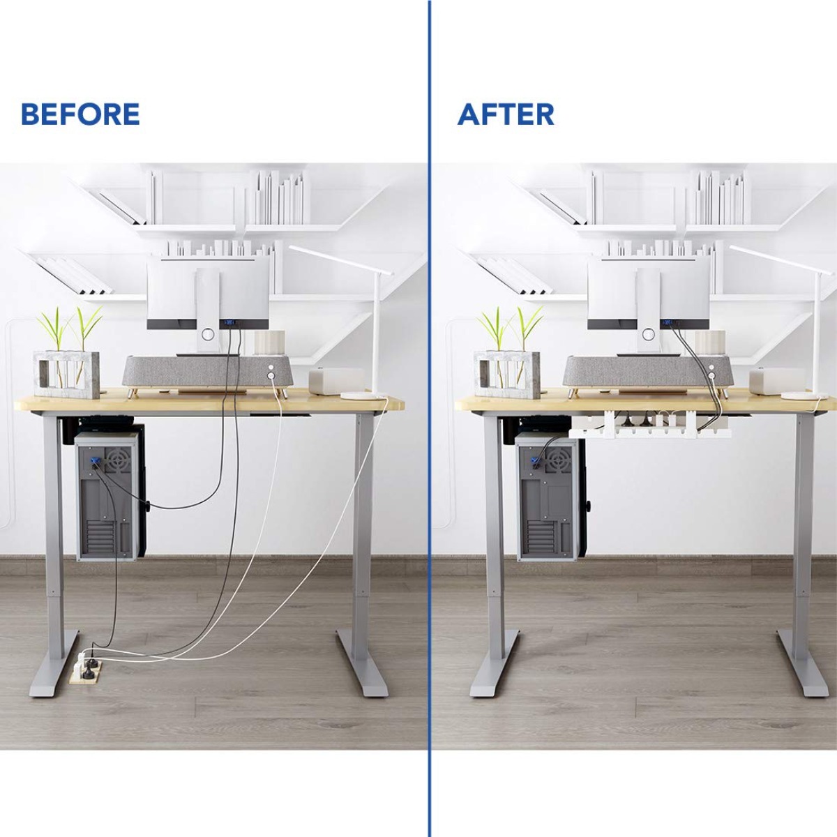 Organisateur de câbles pour bu - Desk Setup Living Room avis et prix