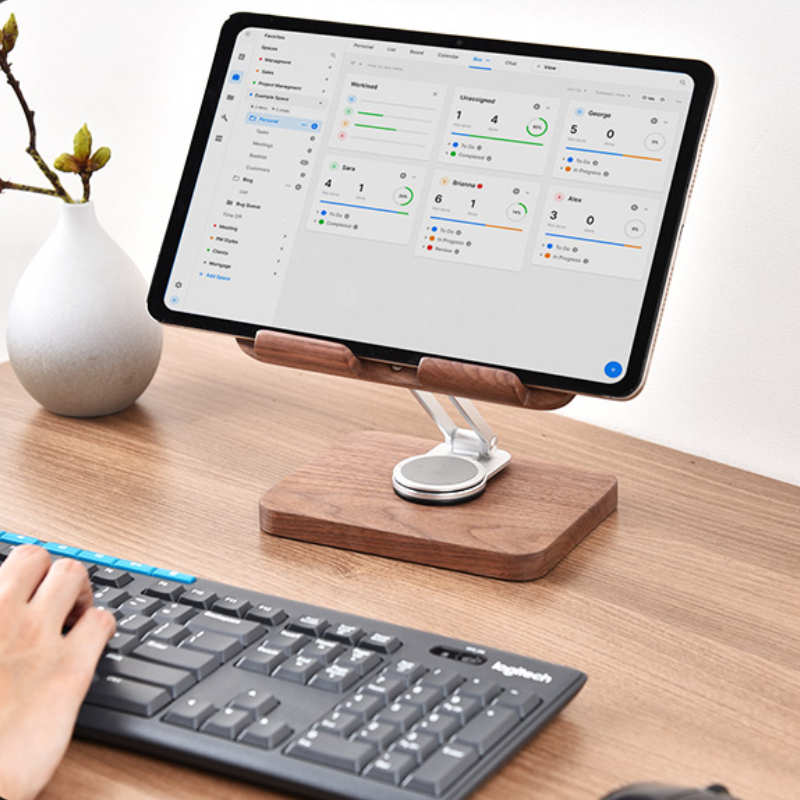 Support iPad en noyer noir ave - Desk Setup Living Room avis et prix