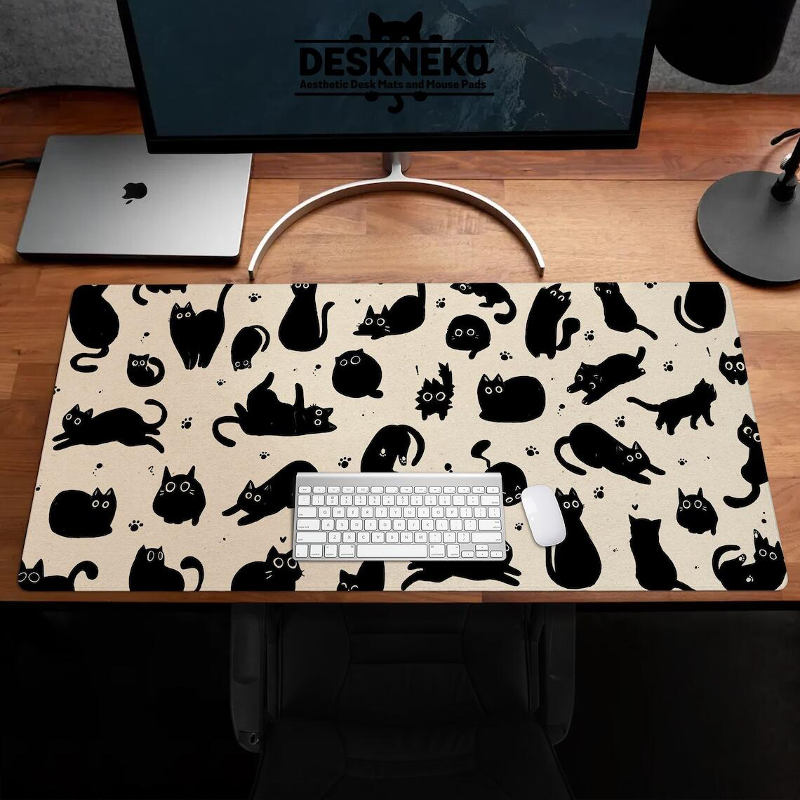 Tapis de souris chat noir mign - Desk Setup Blue avis et prix