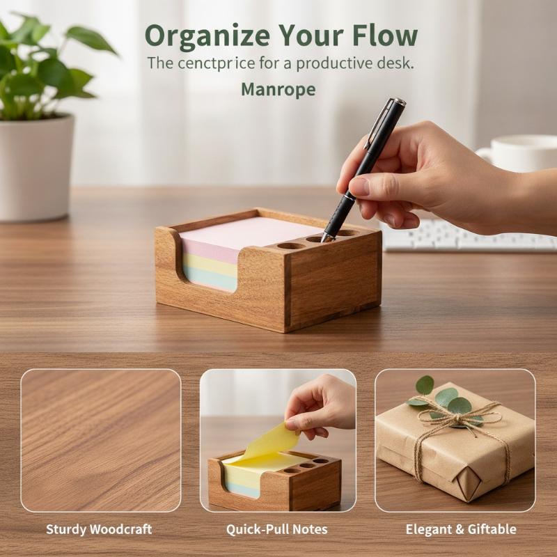Organiseur de bureau en bois a - Sticky Memo Holder avis et prix