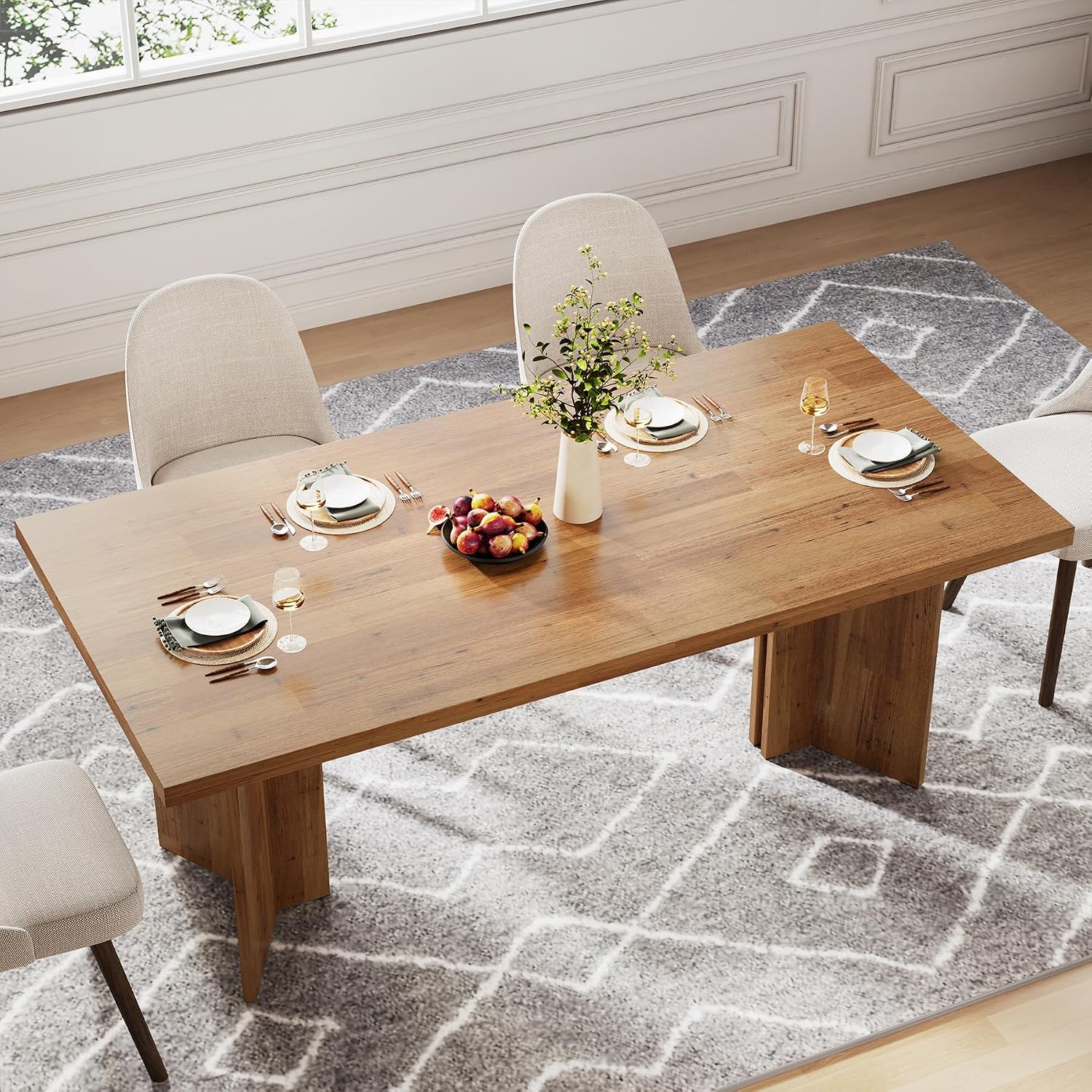 Grande table à manger rectangu - Desk Setup Living Room avis et prix
